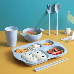 Plates Kids Dinner Divided Tray Lunch Container Plate For School Canteen 5 Section Kitchen Compartment