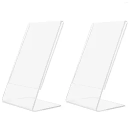 Frames 2 Pcs Display Shelf Po Frame Acrylic Certificate Picture Desktop Stand Price Tag Clear