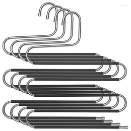 Hangers 4Pcs Multifunctional Pants Non-Slip Seamless Hanger S-Type 5-Layer Trouser Rack Wardrobe Storage