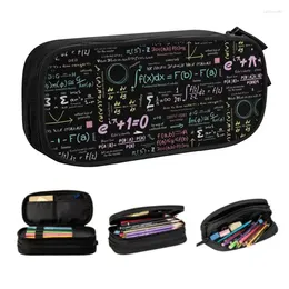Cosmetic Bags Kawaii Pure Math Nerd Pencil Case For Girls Boys Custom Physics Science Large Storage Pen Bag Box Stationery