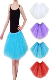 INS Women Tutu Dress Candy Rainbow Color Party Mesh Skirts lady Dance Dresses Adult Summer Bubble Gauze Ballet Mini Short Skirt E36433914