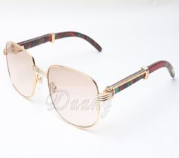 Direct New Style Square Wooden Sunglasses 7381148 Natural Peacock Pattern Wooden Glasses Size 5621135mm Premium Luxury Sungla2226041