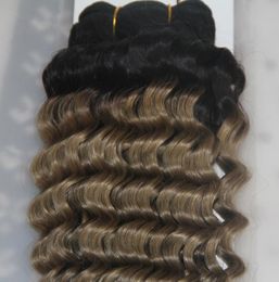 Ombre Grey Hair Peruvian Hair Bundles Loose Deep Wave Human Hair Extensions Remy 1 Bundles T1BSilver 1 Piece7601447