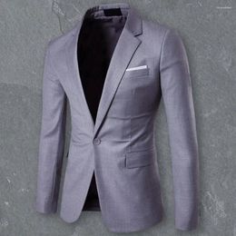 Men's Suits Casual Blazer Temperament Suit Coat Lapel Slim-fitting Pockets All Match