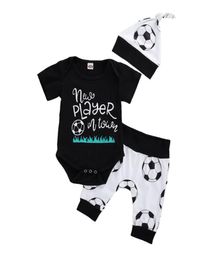 2020 New Emmababy Baby Clothes Sets Baby Boys Bodysuit Pants Sets threepiece Black Clothing Casual 324M1372628