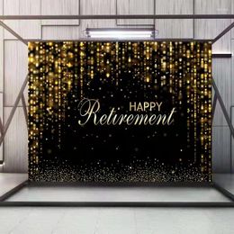 Party Decoration Black Flow Gold Pography Happy Retirement Background Glitter Birthday Cloth Children Deco