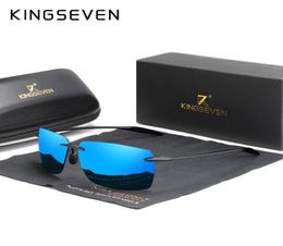 KINGSEVEN Rimless Sunglasses Men Ultralight High Quality Square Frameless Sun Glasses For Women Brand Designer Mirror Lens 226244815