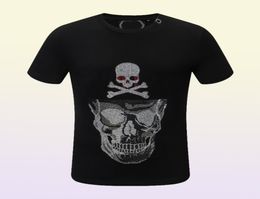 PP Fashion Men039s Designer slim fit Tshirt Summer rhine Short Sleeve Round Neck shirt tee Skulls Print Tops Streetwear c1956310