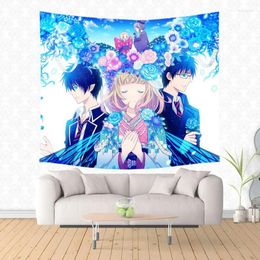 Tapestries Ao No Exorcist Pattern Tapestry Decorative Wall Hanging Carpet Bedding Outlet Door Curtain Textiles