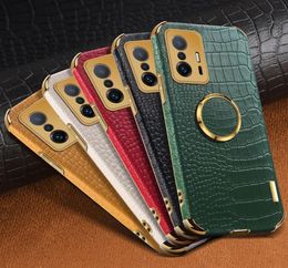 Business Leather Crocodile Texture TPU Cases With Magnetic Rotation Ring Bracket For Xiaomi Redmi Note 10 Pro 9 9S 9T Mi 10T 11 Li5625585