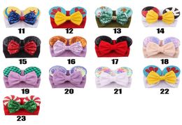 Baby Velvet Hair Belt Solid Colour Hairpin Sequin Glitter Big Bow Clips Mouse Ear Wide Boutique Headband Girl HairAccessories DHL6527924