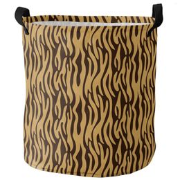 Laundry Bags Leopard Tiger Ripple Foldable Basket Large Capacity Hamper Clothes Storage Organiser Kid Toy Bag