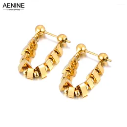 Hoop Earrings Geometric Triangle Stainless Steel Handmade For Women 18K Gold Colour Dainty Jewellery AE23209