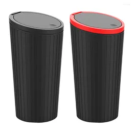 Interior Accessories Car Rubbish Container Press Type Trash Can Cup Holder Leakproof Vehicle Garbage Bin Large Capacity Automobile Parts