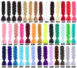 Kanekalon Synthetic Braiding Hair Crochet Braids 24Inch Single Ombre Color 100G Synthetic Hair Extensions Stock4163845