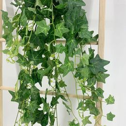 Decorative Flowers 12 Pcs Artificial Rattan Leaves Garland Plant Greenery Hanging Vine Ivy Plants Faux Fake Vines Leaf Dill Garlands