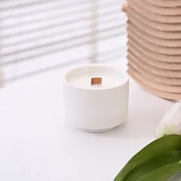 Candle Holders Ins 240ml Empty Scented Container Ceramic Soy Wax Cup Simply White Jar For Home Decoration