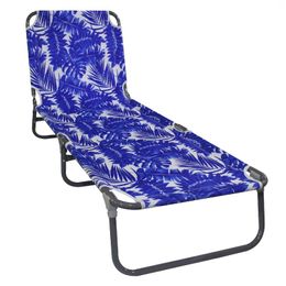 Camp Furniture Oversize Backpack Beach Lounger Outdoor Pool Side Folding Recliners Portable Camping Chair Blue Palm