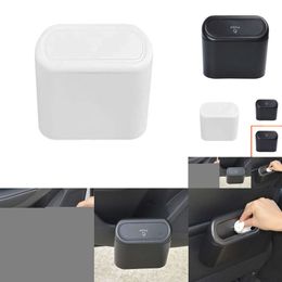 2024 2024 Car Trash Bin Hanging Vehicle Garbage Dust Case Storage Box Plastic Pressing Square Trash Can Type Auto Car Interior Accessories