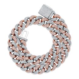 Factory Direct Supply Fashion Jewelry Chain Moissanite Box Buckle Mens Cuban Link Necklace