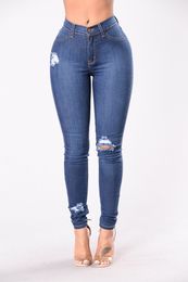 Jeans kadın tasarımcı kot pantolon yeni şık kadınlar orta bel sıska yırtık kot pantolon ince kalem kot pantolon artı boyutu delik seksi tasarımcı kot pantolon 3 stil
