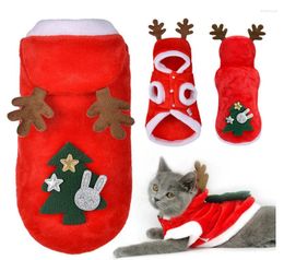 Dog Apparel Christmas Clothes For Small Dogs Hoodies Hoodie Santa Warm Soft Elk Pet Cat Holiday Dressing