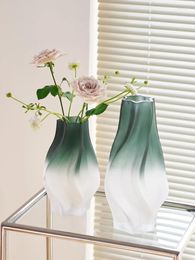 Vases French Twill Large Cyclone Glass Simple Style Transparent Desktop Water-raised Flowers Arrangement Living Room Furnishings