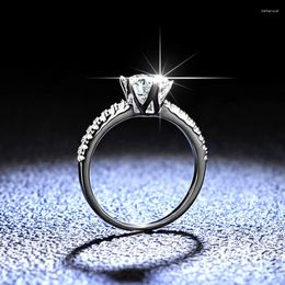 Cluster Rings HOYON S925 Sterling Silver Classic 1 D Moissanite Women's Crown 6 Ring Proposal Diamond Bridal Wedding GRA