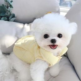 Dog Apparel Pets Can Tow Vests Puppies Winter Clothes Solid Colour Teddy Jackets Schnauzer Warm Beautiful XS-XL