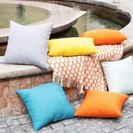 Pillow Outdoor Waterproof Cover 18x18in Throw Solid Color Decorative Sofa S