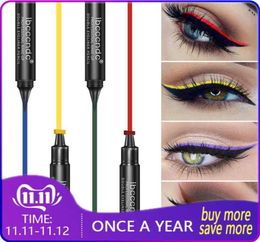 6 Colours Liquid Eyeliner Stamp Pen Matte Black Colourful Lazy Eyes Make Up Waterproof Quick Dry Blue Green Red Yellow Eye Liner1213976