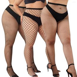 Women Socks Oversize Womens Fishnet Stockings Pantyhose Plus Size Black Garters Long Female Tight Leggings Lingerie Stocking Tights