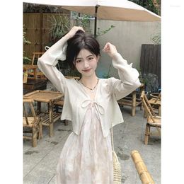 Women's Knits Korean Fashion Woman Shrug Summer Thin Bow Solid Color Short Womens Cardigan Casual Sun Protection 2024 Top Women Clothing