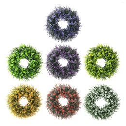 Decorative Flowers Artificial Garland Simulation Wreaths Table Centrepiece Green Leaves Wreath Mini For Home Window Living Room Decor