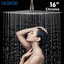 Set ULGKSD Shower Head 8/10/12 Inch Luxury Ultrathin Rainfall Shower Head Stainless Steel Chrome Nickel Bathroom Faucet Accessories