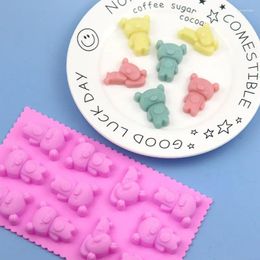 Baking Moulds 11-even Lace Bear Silicone Chocolate Mould Household Homemade Ice Grid Baby Food Supplement Mould 030