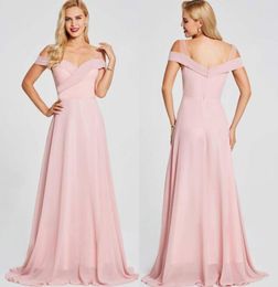 Pink Evening Dresses Summer Boho Maid of Honour Gowns Custom Made Elegant Off Shoulders Long Bridesmaid Gowns BM01478499101