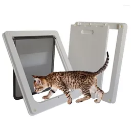 Cat Carriers Legendog Pet Door Small Animal Magnetic Plastic Lockable Kitty Gate Puppy Dog Supplies Lock Safe Flap
