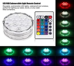 Umlight1688 Submersible LED Lights with Remote Battery Powered Qoolife RGB Multi Colour Changing Waterproof Light for Vase BaseFlo9324744