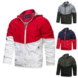 Men's Jackets 2024 Autumn Winter Men Waterproof Hooded Windbreaker Coat Patchwork Casual Outdoor Hiking