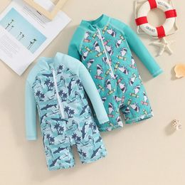 Women's Swimwear Toddler Baby Boys Swimsuit Rash Guard Zipper Beach Long Sleeve Bathing Suit