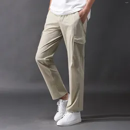 Men's Pants Loose Wide Leg Breathable Work Casual Straight Slim Cargo Gym Baggy Trousers