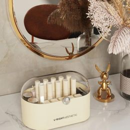 Storage Boxes Desktop Lipstick Box Dust-proof Divided Grid Dressing Table Organizer Transparent And Visible Cosmetics Holder