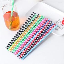 Drinking Straws Two Colours Threaded Non-transparent Reusable Plastic Thick Mason Party Or Home Use With Bru Jar 25pcs