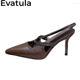 Sandals 2024 Summer Pointed Wrap Toe Real Leather High Heel For Women Suede Slingbacks Stilettos Elegant Party Pumps Shoes Femme