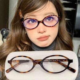 Sunglasses Y2K Girls Vintage Oval Frame Glasses Women Ins Sweet Cool Eyewear Trend Brand Read Computer Anti Blue Light Eyeglasses Goggles