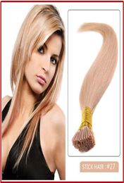 whole5A 1gs 100gpack 14039039 24quot Keratin Stick I Tip Human Hair Extensions Brazilian hair 27 dark blonde dh2469561