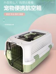 Cat Carriers Pet Aviation Box Small Dog Aircraft Check-in Portable Travel With Skylight Vehicle Mounted Cage