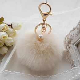 Keychains 8cm Fur Pom-pom For Key Chain Puff Ball Ring Car Pendant