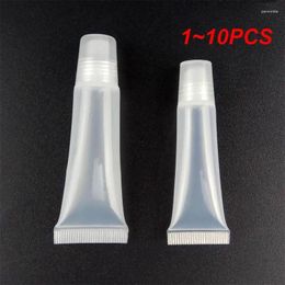 Storage Bottles 1-10PCS 10ml Lip Gloss Tubes Soft Makeup Squeeze Sub-bottling Clear Plastic Tube Container Tools